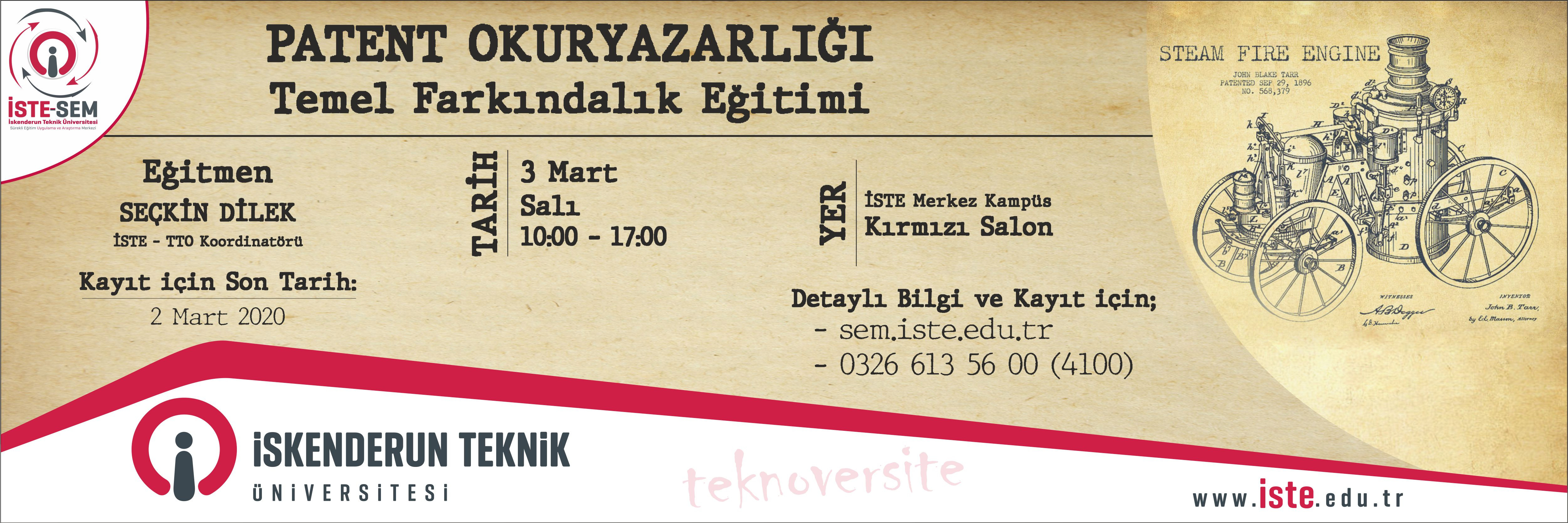 PATENT OKURYAZARLIĞI TEMEL EĞİTİMİ
